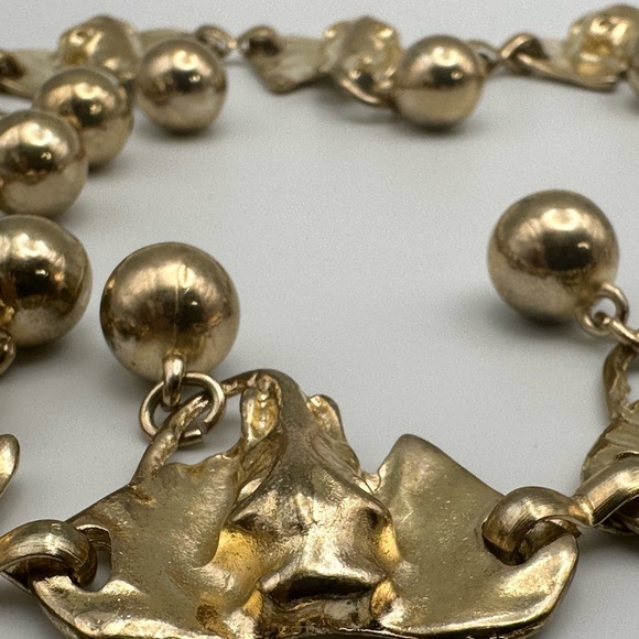 Gold tone belt with elephant and bells lavish sparkling - 1960s - Picture 5 of 12